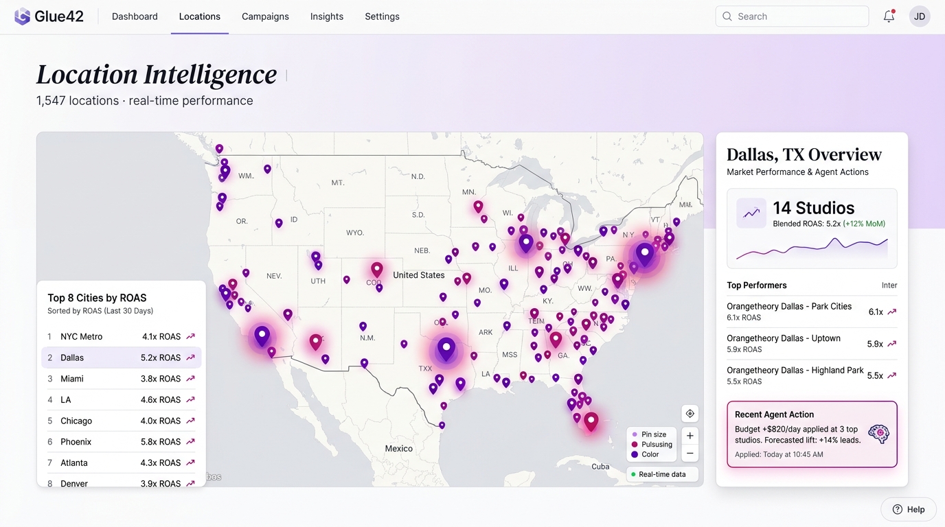 Glue42 Location Intelligence US heat map